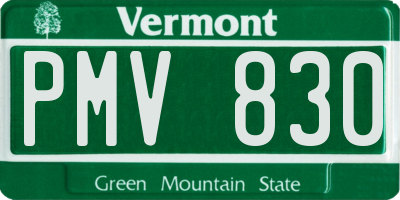 VT license plate PMV830