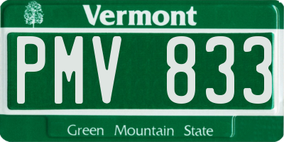 VT license plate PMV833
