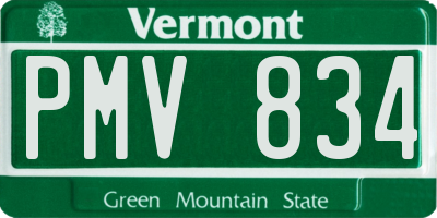 VT license plate PMV834