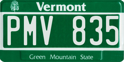 VT license plate PMV835