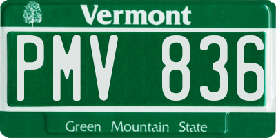 VT license plate PMV836