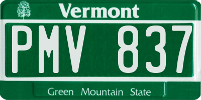 VT license plate PMV837