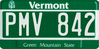 VT license plate PMV842