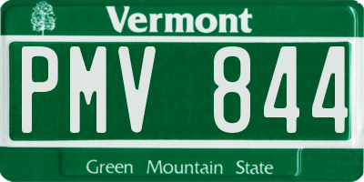 VT license plate PMV844