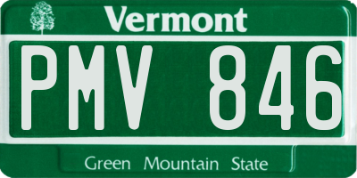 VT license plate PMV846