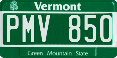 VT license plate PMV850