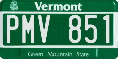 VT license plate PMV851