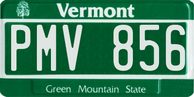 VT license plate PMV856