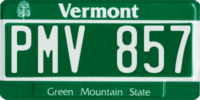 VT license plate PMV857