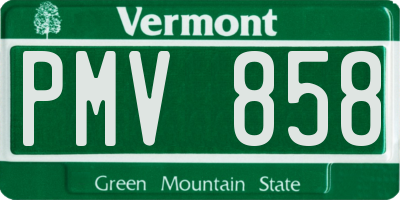 VT license plate PMV858