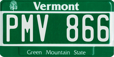 VT license plate PMV866