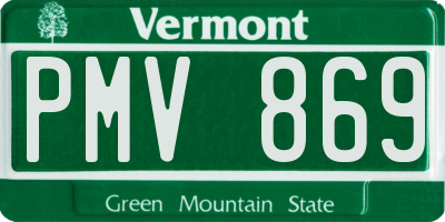 VT license plate PMV869