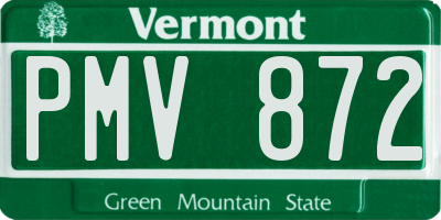 VT license plate PMV872
