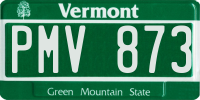 VT license plate PMV873