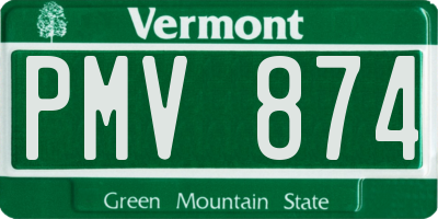 VT license plate PMV874