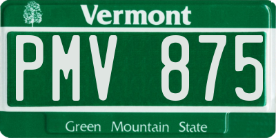 VT license plate PMV875
