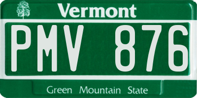 VT license plate PMV876