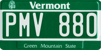 VT license plate PMV880
