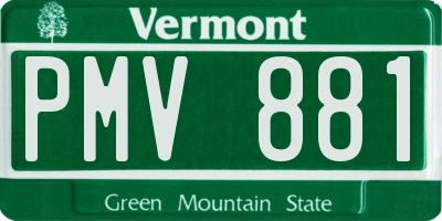 VT license plate PMV881