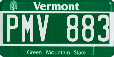 VT license plate PMV883