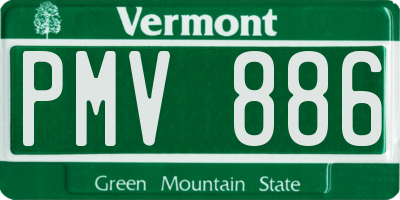 VT license plate PMV886