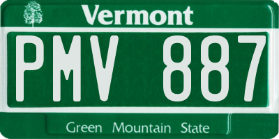 VT license plate PMV887