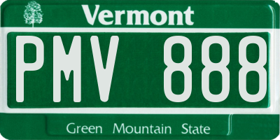 VT license plate PMV888