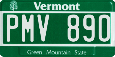 VT license plate PMV890