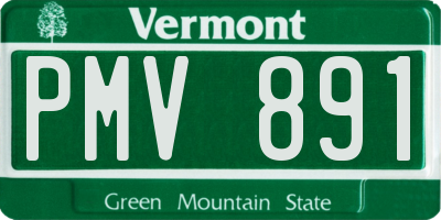 VT license plate PMV891