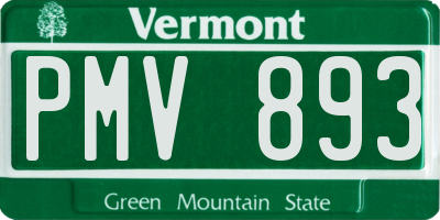 VT license plate PMV893