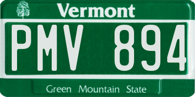 VT license plate PMV894