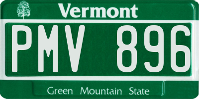 VT license plate PMV896