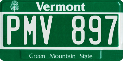 VT license plate PMV897