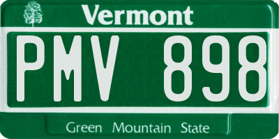 VT license plate PMV898