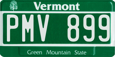 VT license plate PMV899