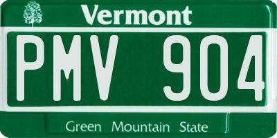 VT license plate PMV904