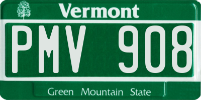 VT license plate PMV908
