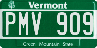 VT license plate PMV909