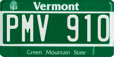 VT license plate PMV910