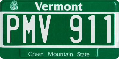 VT license plate PMV911