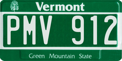 VT license plate PMV912