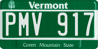 VT license plate PMV917