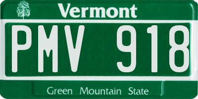VT license plate PMV918