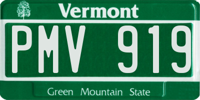 VT license plate PMV919