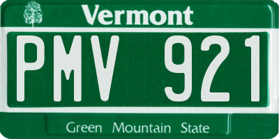 VT license plate PMV921