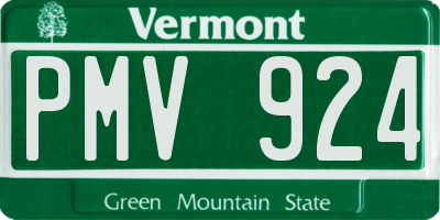 VT license plate PMV924