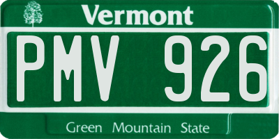 VT license plate PMV926