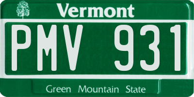 VT license plate PMV931
