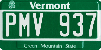 VT license plate PMV937