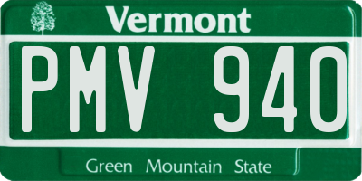 VT license plate PMV940
